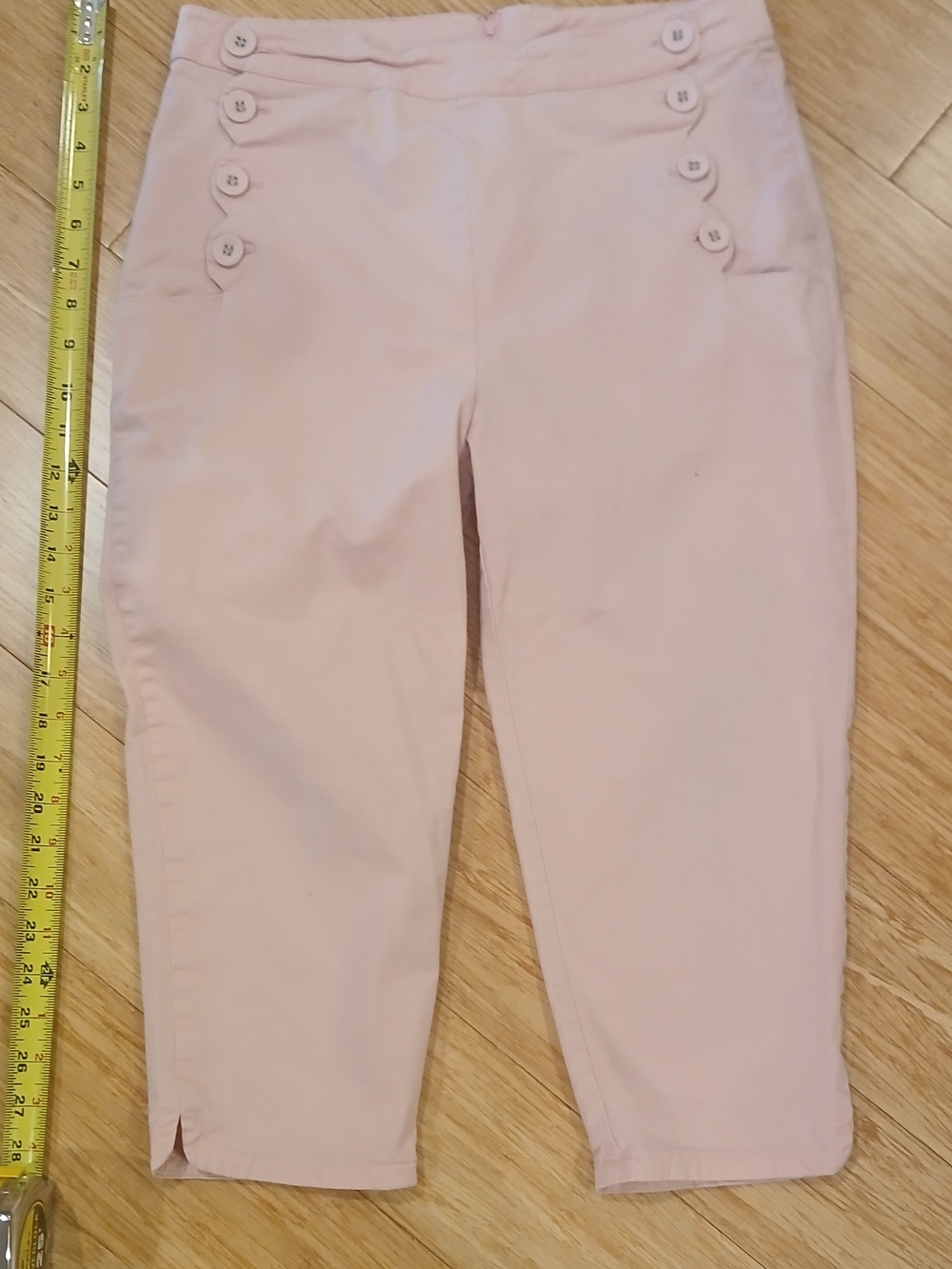 Voodoo Vixen Blush Pink Cropped Sailor Pants